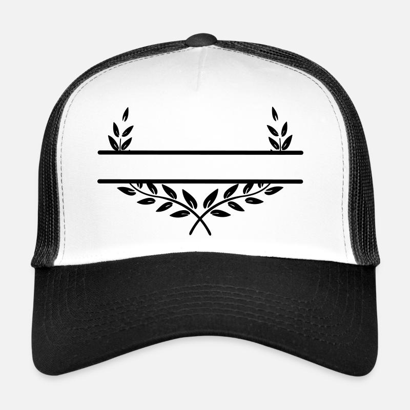 Couronne de laurier avec espace pour le texte - Casquette trucker  - blanc/noir