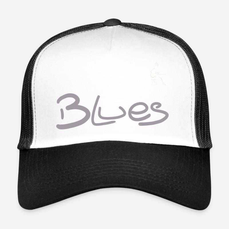 Blues guitariste - Casquette trucker  - blanc/noir