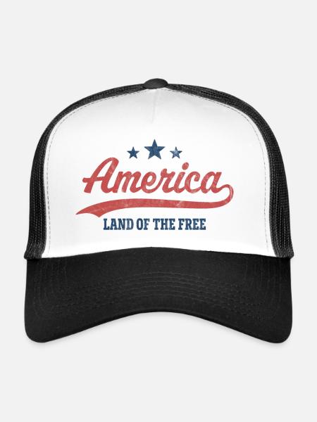 Amerika Land der Freiheit - Trucker Cap - Weiß/Schwarz - Vorne