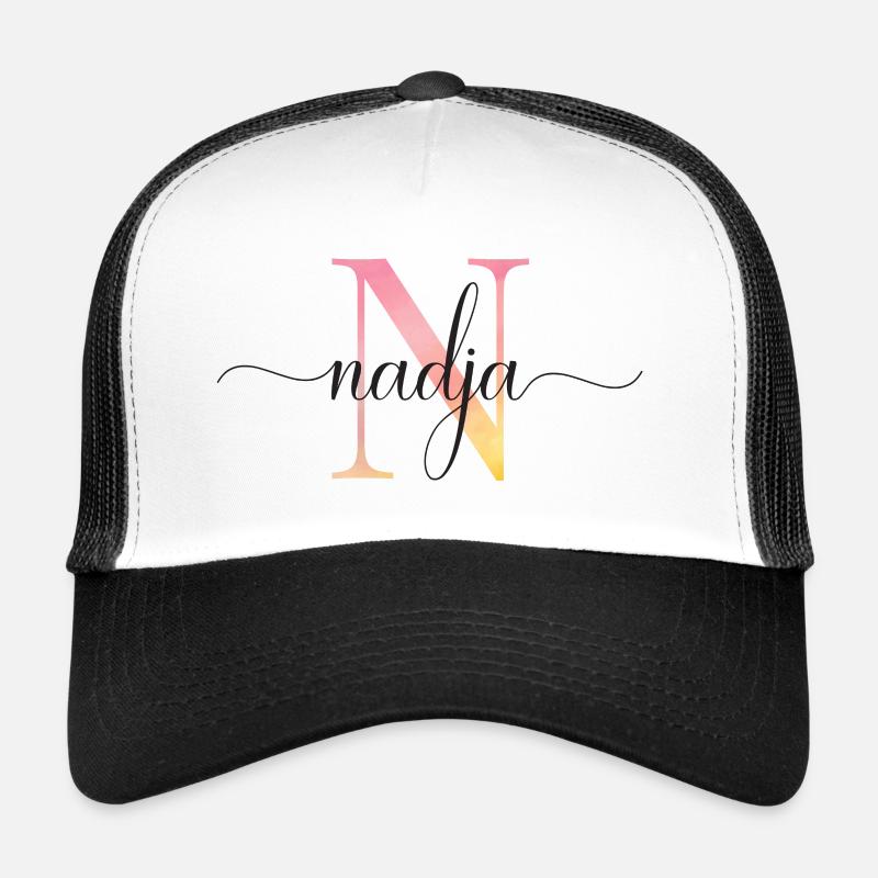 N | Monogramm | Name | Nadja |Watercolor Trucker Cap