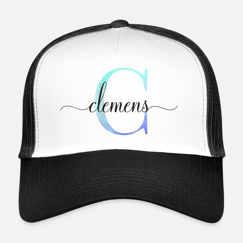 C| Monogramme | Nom | Clément| Aquarelle Casquette trucker 