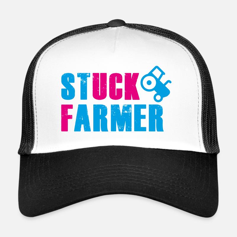 STUCK FARMER BLUE PINK - Trucker Cap - white/black