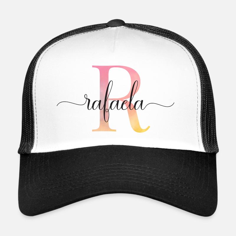 R | Monogramm | Name | Rafaela |Watercolor Trucker Cap