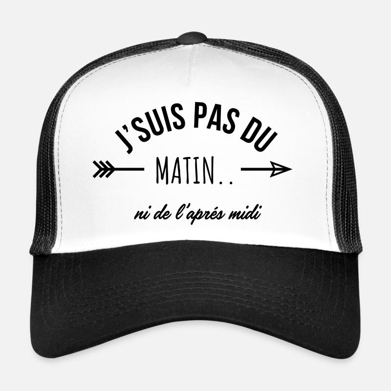 Ich bin kein Morgen- oder Nachmittagsmensch - Humor - Trucker Cap - Weiß/Schwarz