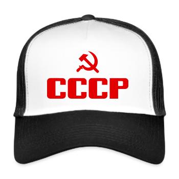 Soviet - Marteau et faucille Union soviétique - Communiste - Casquette trucker  - blanc/noir - Devant