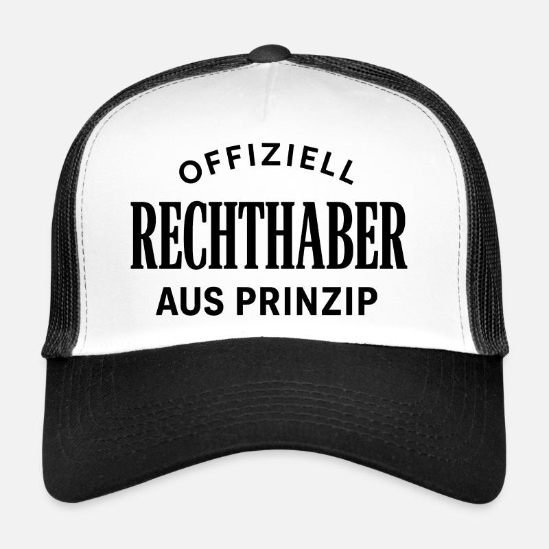 Offiziell Rechthaber - Trucker Cap - Weiß/Schwarz