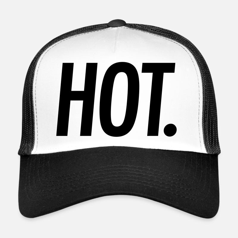 HOT. – Bold Statement Typografie - Trucker Cap - Weiß/Schwarz