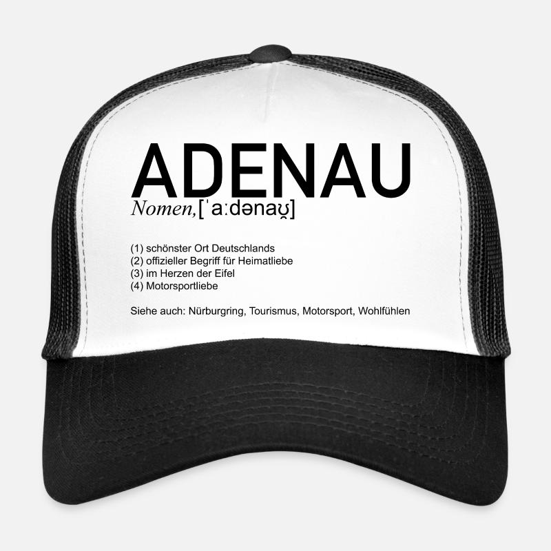 Adenau [Signification] - Casquette trucker  - blanc/noir
