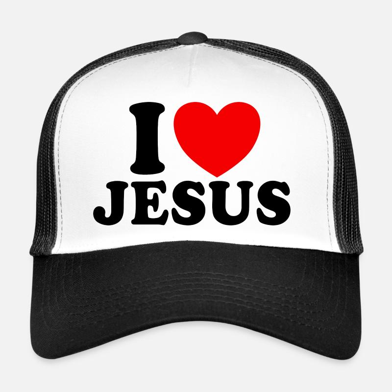 Ich liebe Jesus, christlicher Glaube, Kirche, Bibe Trucker Cap