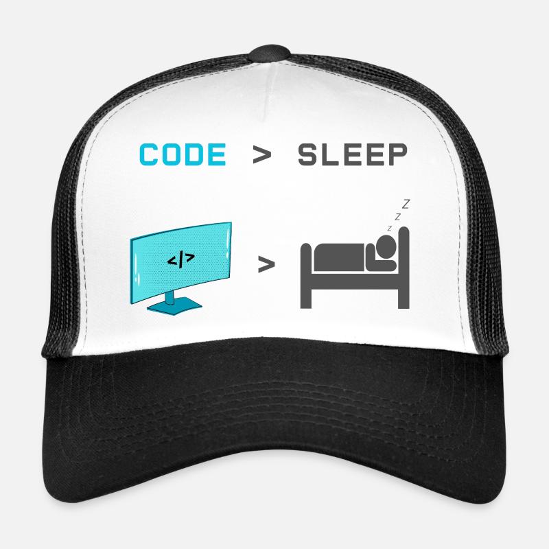 Code vs Sleep: Coder in Sleep Mode - Trucker Cap - white/black