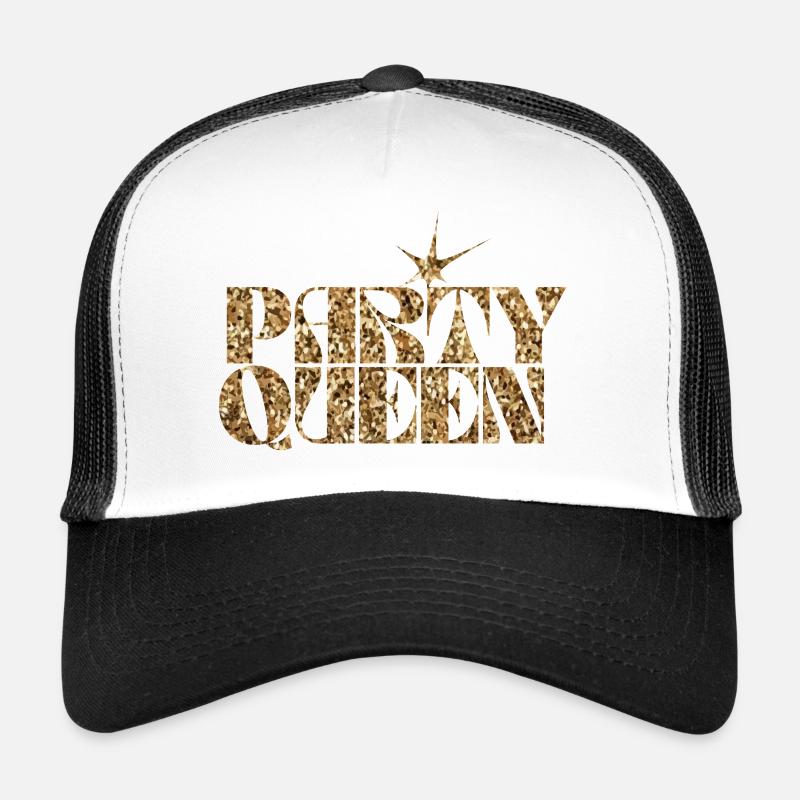 Party Queen Glitter Gold Trucker Cap