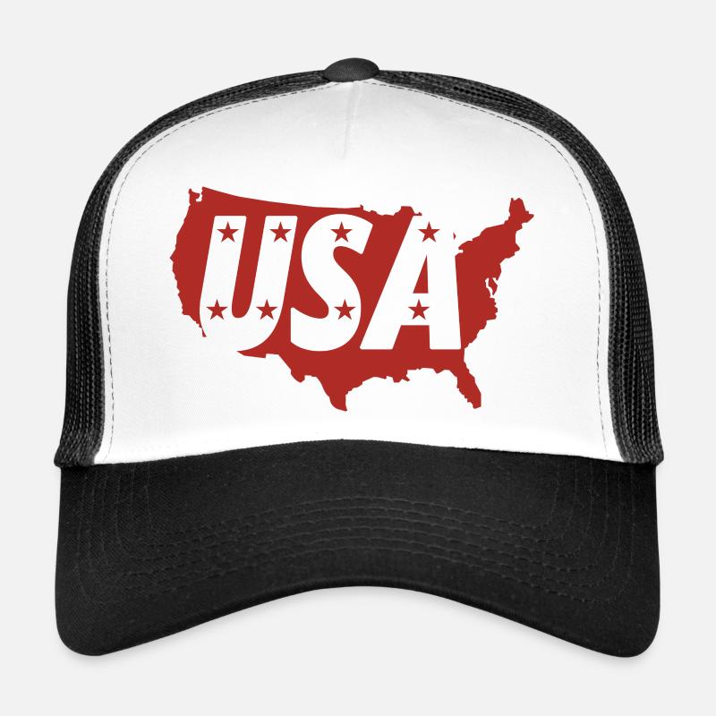 USA map with letter monograms and stars Trucker Cap