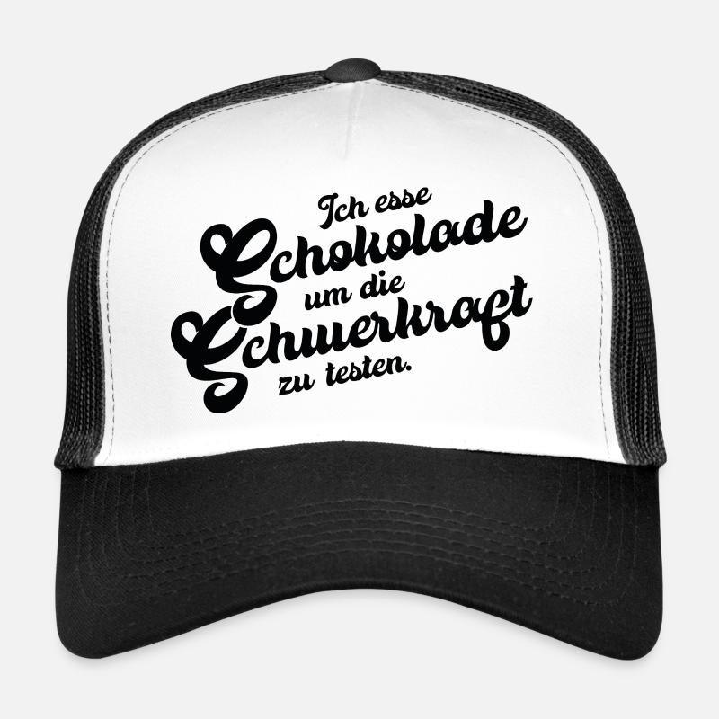Schoko-Schwerkraft Test - Trucker Cap - Weiß/Schwarz