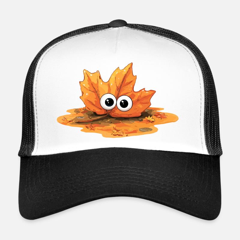 Herbstblatt mit Augen Kuschelheld Trucker Cap