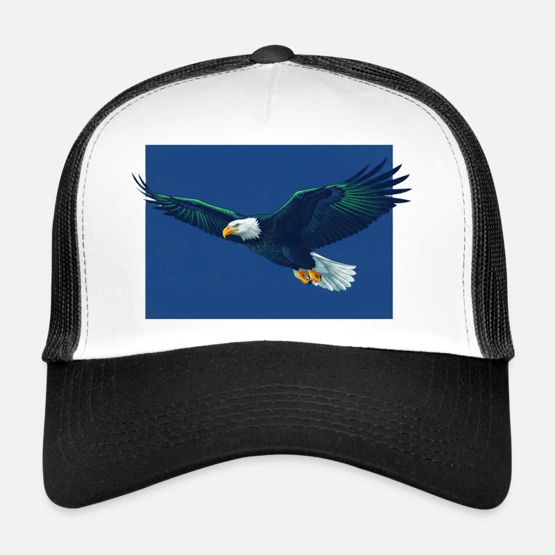 Eagle Flight in Blue Sky, Seattle, Seahawks - Trucker Cap - white/black