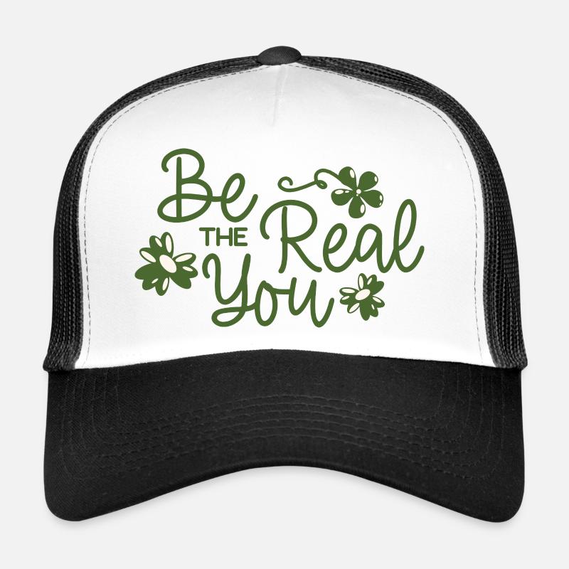Sei der echte Du Blumenschrift Trucker Cap