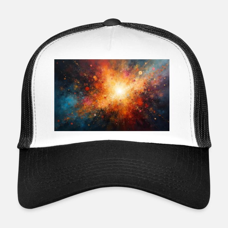 Kosmische Burst-Nebel-Explosion - Trucker Cap - Weiß/Schwarz