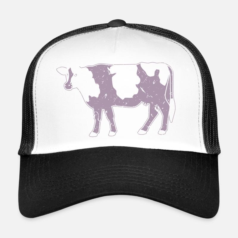 Style grunge de ferme en silhouette de vache Casquette trucker 