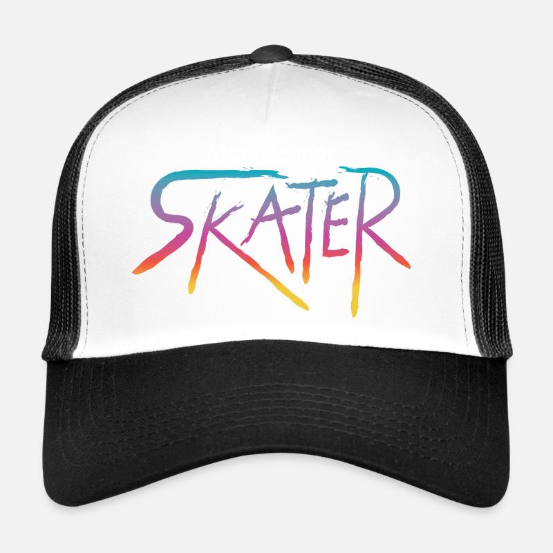 Skater Retro Colorful Gradient Script Street Art Trucker Cap
