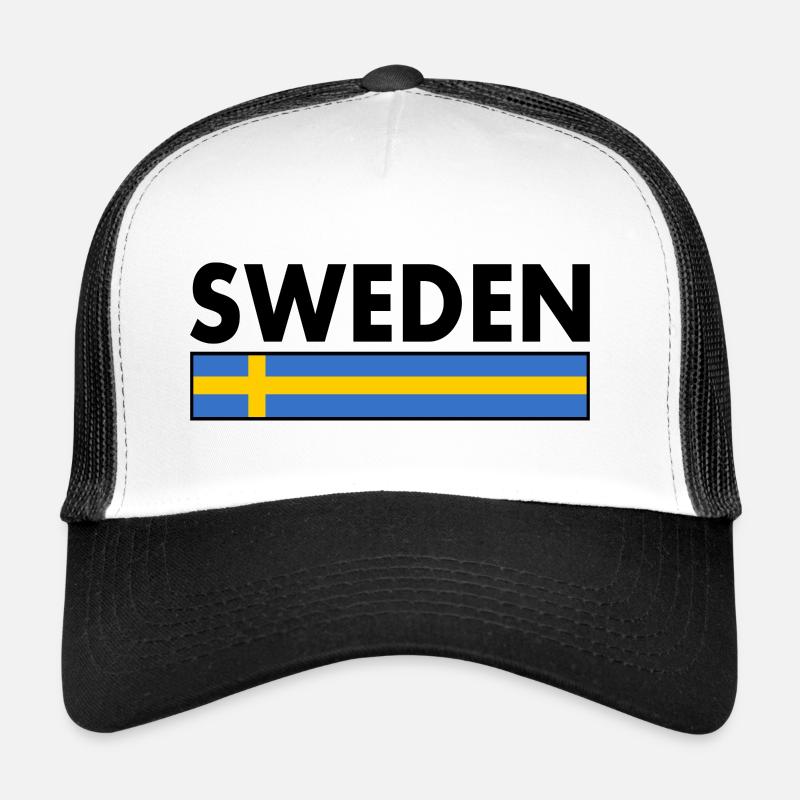 Suède - Casquette trucker  - blanc/noir