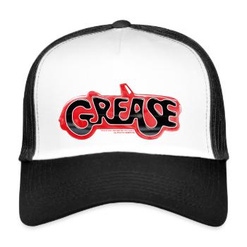 Grease Logo Noir Avec Voiture Merch - Casquette trucker  - blanc/noir - Devant