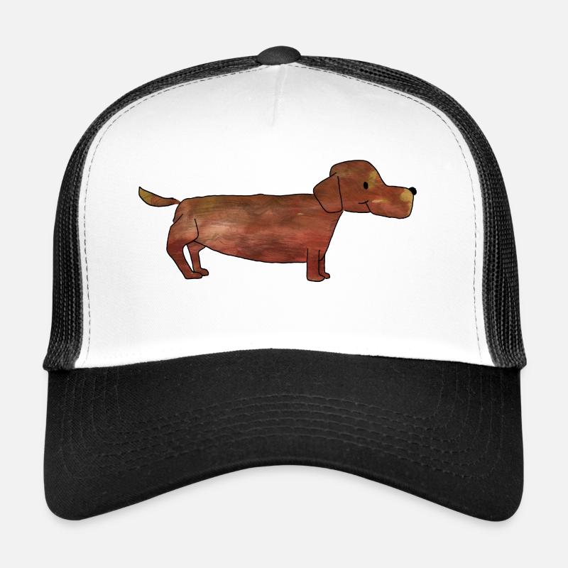 Dackel, Dachshund - Trucker Cap - Weiß/Schwarz