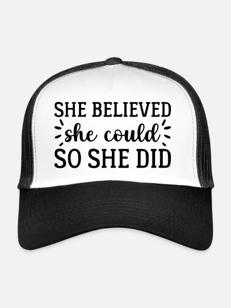 She Believed - Trucker Cap - white/black - Front