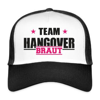 Partie de poule de la jeune mariée - Casquette trucker  - blanc/noir - Devant