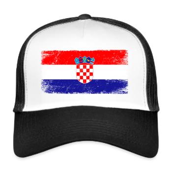Drapeau croate pour les patriotes - Casquette trucker  - blanc/noir - Devant