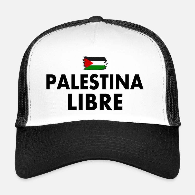 palestina libre - Trucker Cap - Weiß/Schwarz