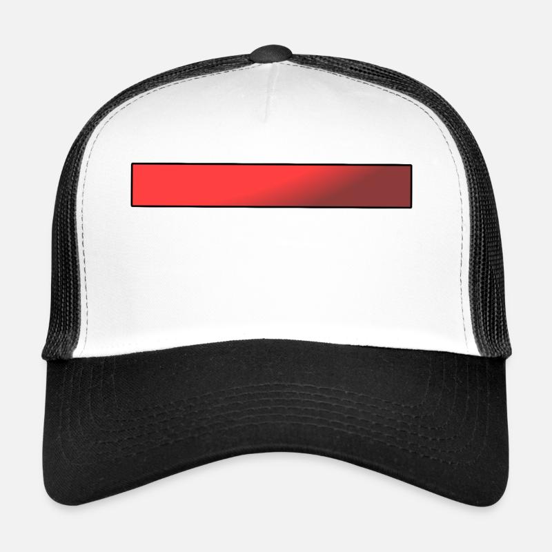 Roter Balken Farbverlauf - Trucker Cap - Weiß/Schwarz