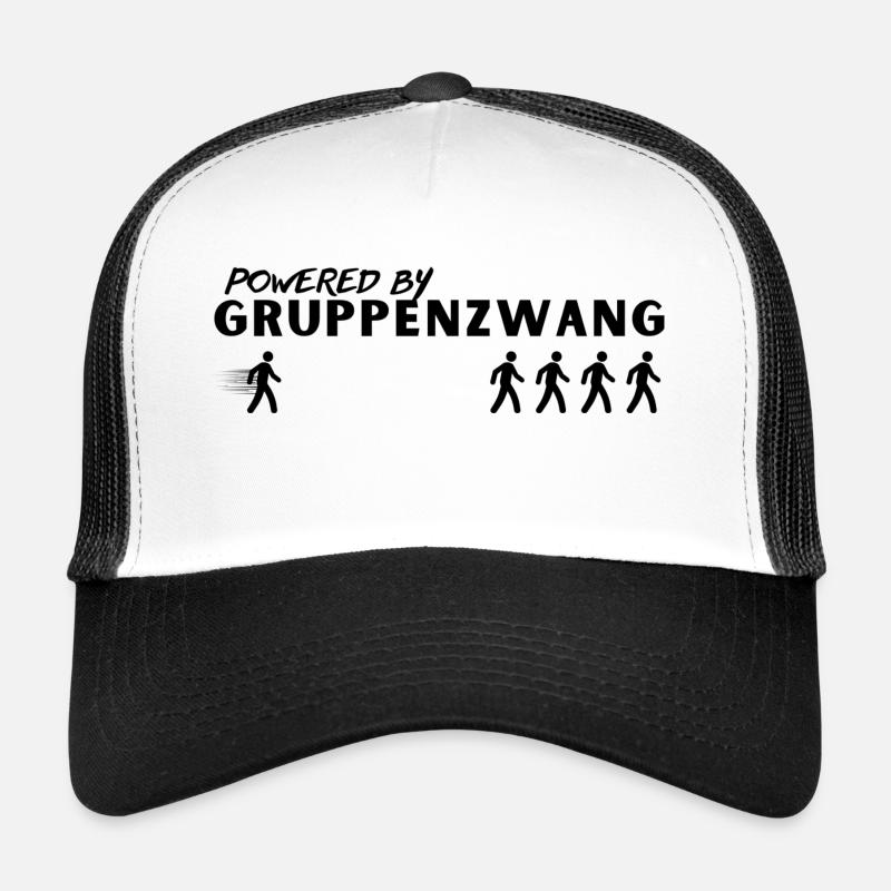 Powered by Gruppenzwang - Trucker Cap - Weiß/Schwarz