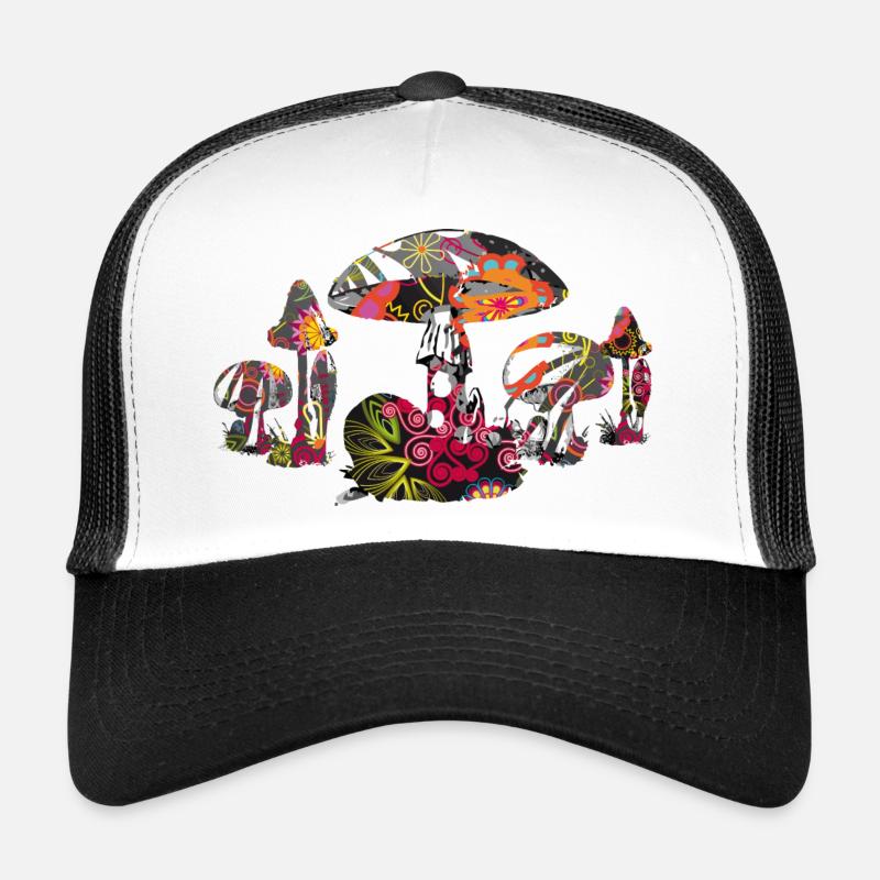Pilze - Trucker Cap - Weiß/Schwarz