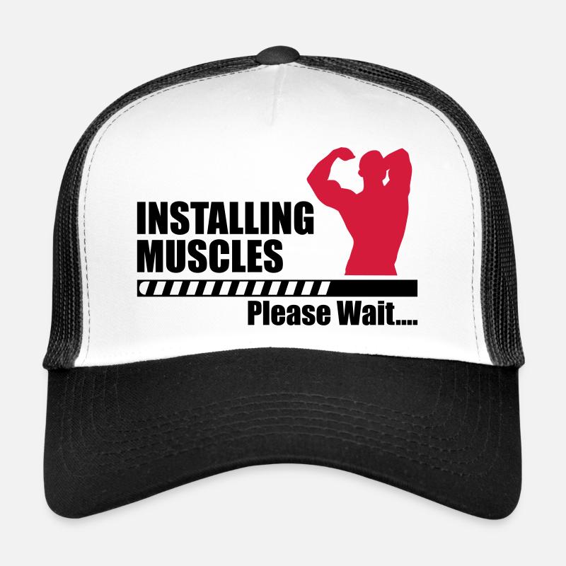 Installing Muscle - Funny gym - Trucker Cap - white/black