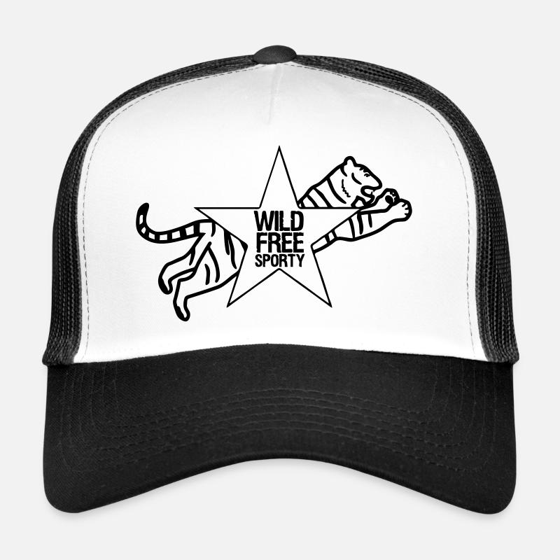 Sport Sportler Tiger Tier Fun Sprüche Geschenk - Trucker Cap - Weiß/Schwarz
