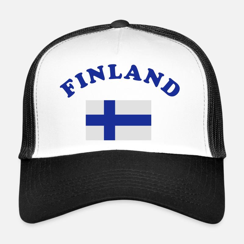 Finnische Flagge - Trucker Cap - Weiß/Schwarz