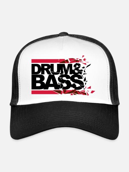 Drum 'n' Bass shattered - Trucker Cap - white/black - Front