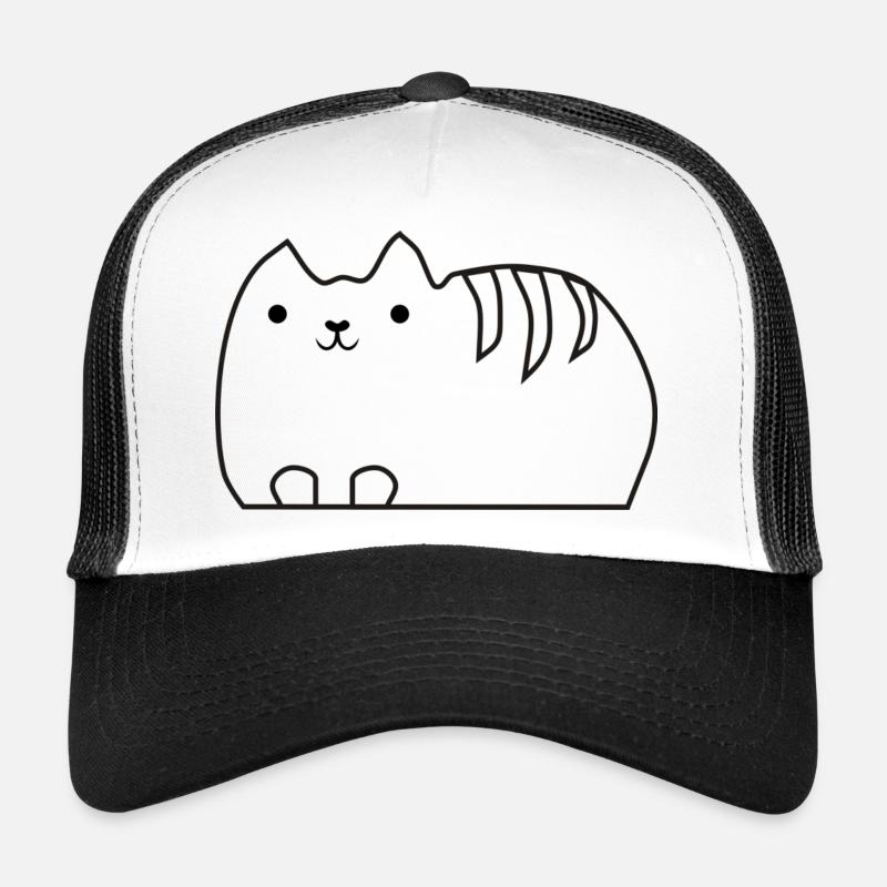 cat - Trucker Cap - white/black