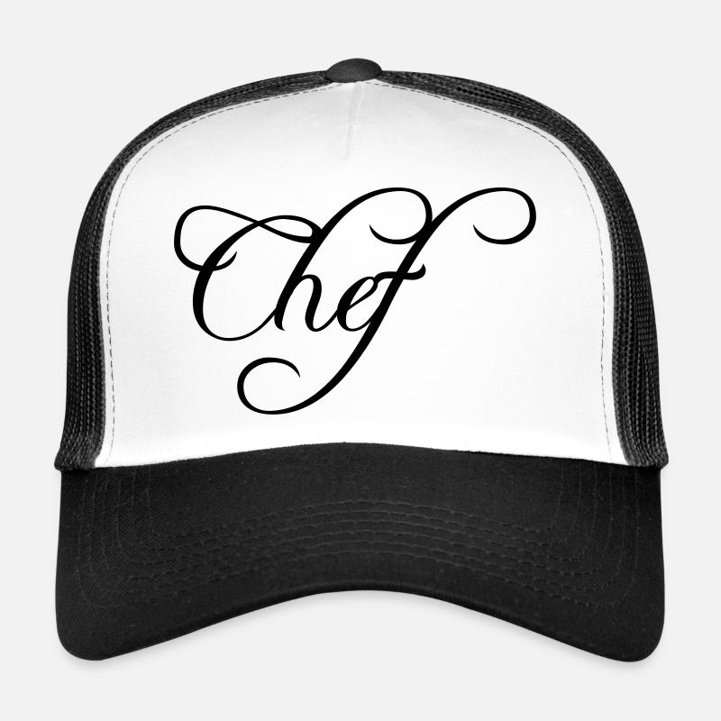 Chef Chef Cap Logo Text -starred chef Trucker Cap