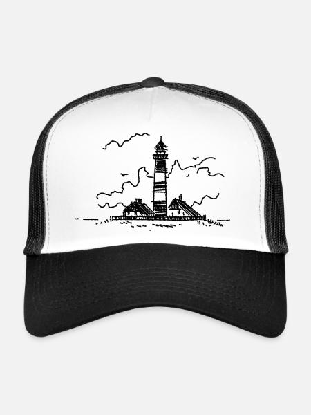 Leuchtturm Westerhever - Trucker Cap - Weiß/Schwarz