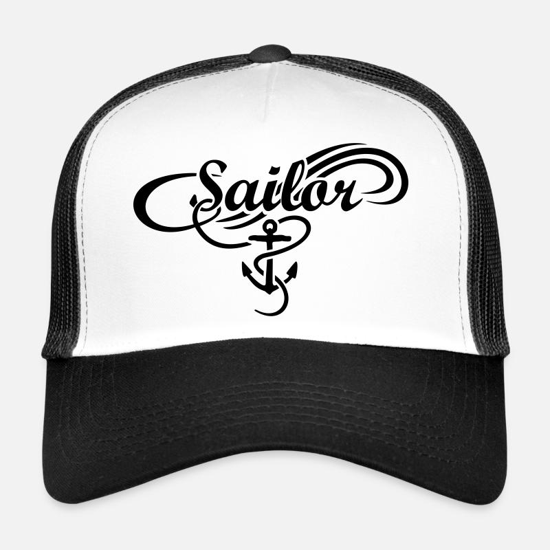 Sailor Waves Anchor Sail Sailing Trucker Cap