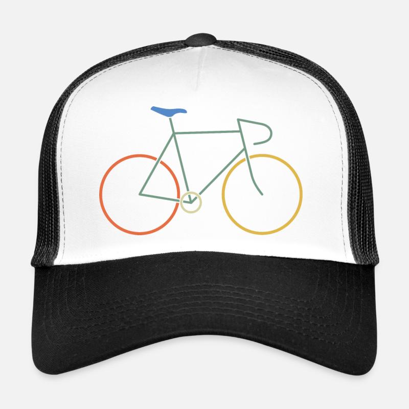 Vélo de course coloré - Casquette trucker - blanc/noir