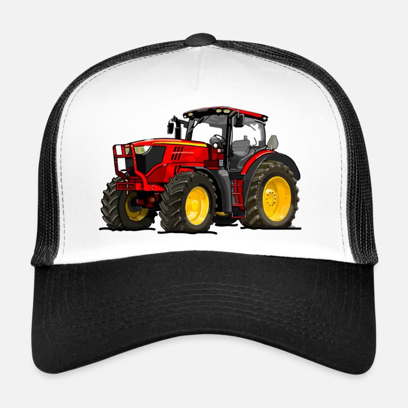 Traktor rot - Trucker Cap - Weiß/Schwarz