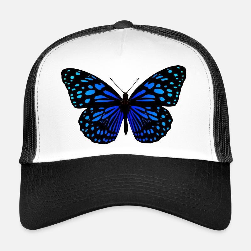 Schmetterling blau / butterfly blue - Trucker Cap - Weiß/Schwarz