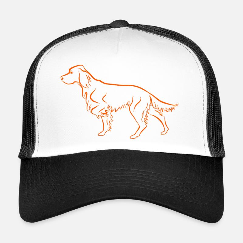 Setter above in orange Trucker Cap