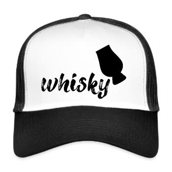 Whisky, schwarz - Trucker Cap - Weiß/Schwarz - Vorne
