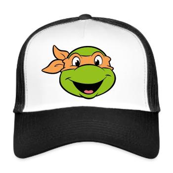 Teenage Mutant Ninja Turtles Michelangelo Kostüm - Trucker Cap - Weiß/Schwarz - Vorne