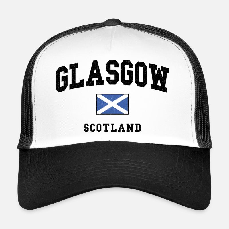 Drapeau écossais : Conception de la croix de sel - Casquette trucker  - blanc/noir