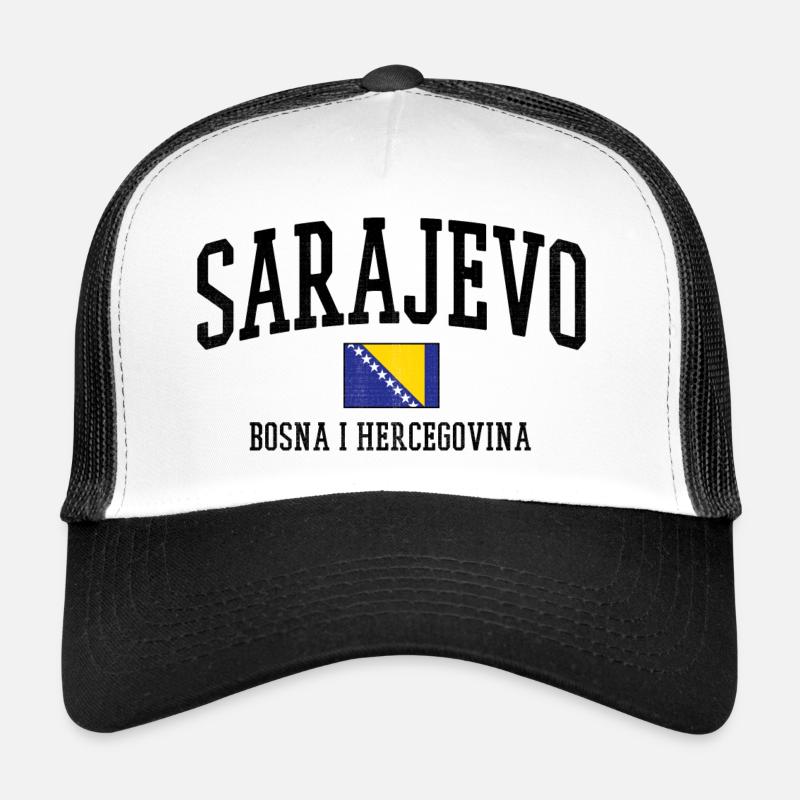 Art du drapeau de Bosnie Balkans Casquette trucker 