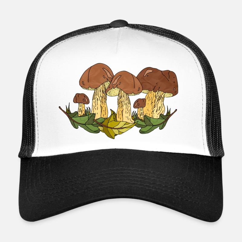 Pilze - Trucker Cap - Weiß/Schwarz